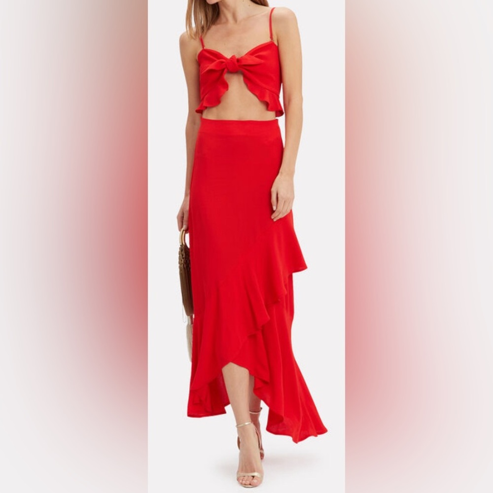 Flynn Skye red midi dress, size M